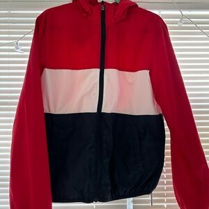 H&M Red, White, and Black Windbreaker